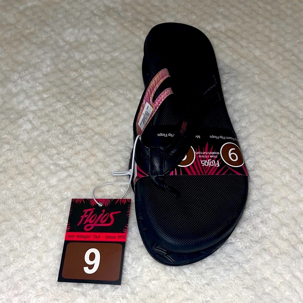 Flojos Black with Pink Women's Sandals